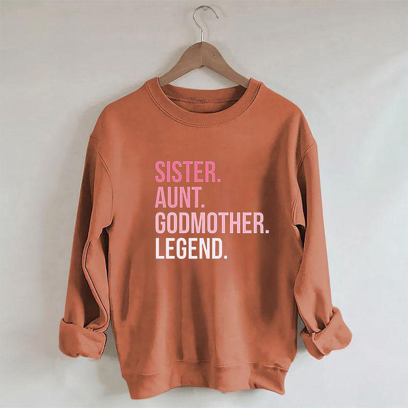Sweat-shirt décontracté à imprimé lettre de sœur drôle