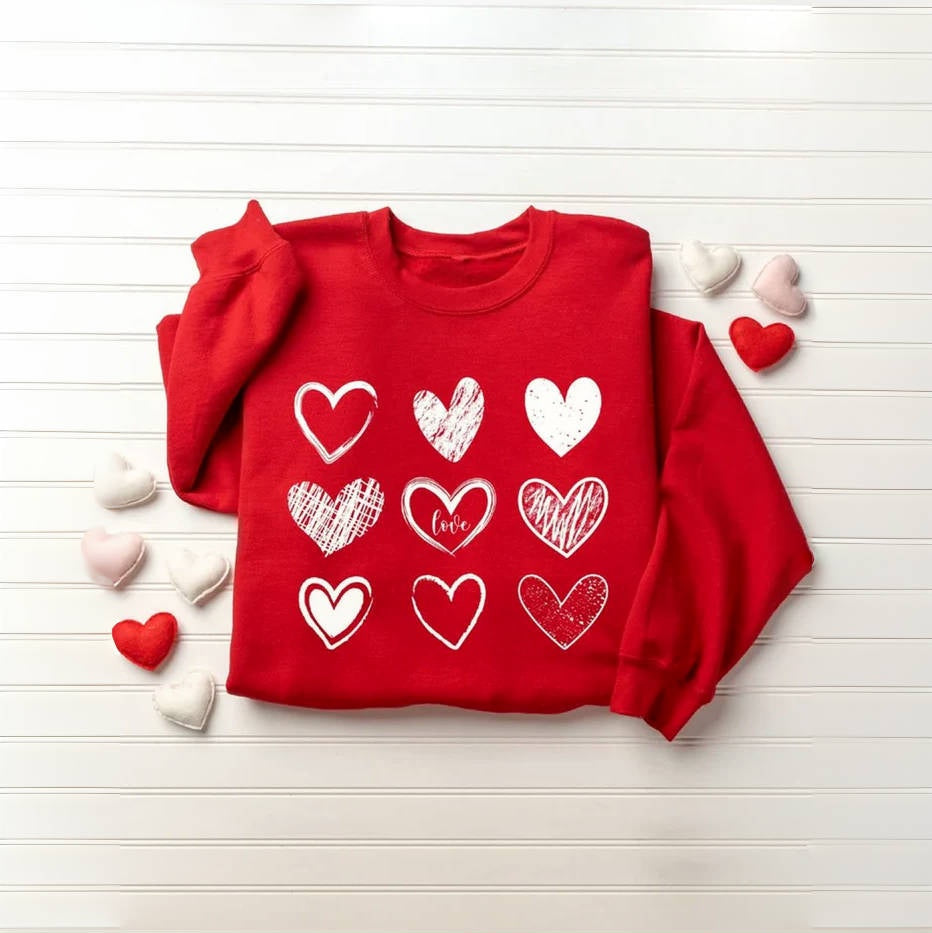 Sweat-shirt imprimé couple amour pour la Saint-Valentin