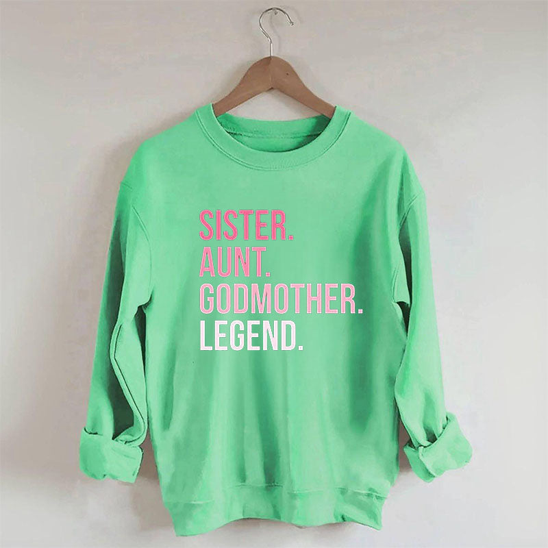 Sweat-shirt décontracté à imprimé lettre de sœur drôle