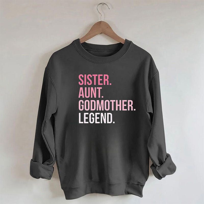Sweat-shirt décontracté à imprimé lettre de sœur drôle
