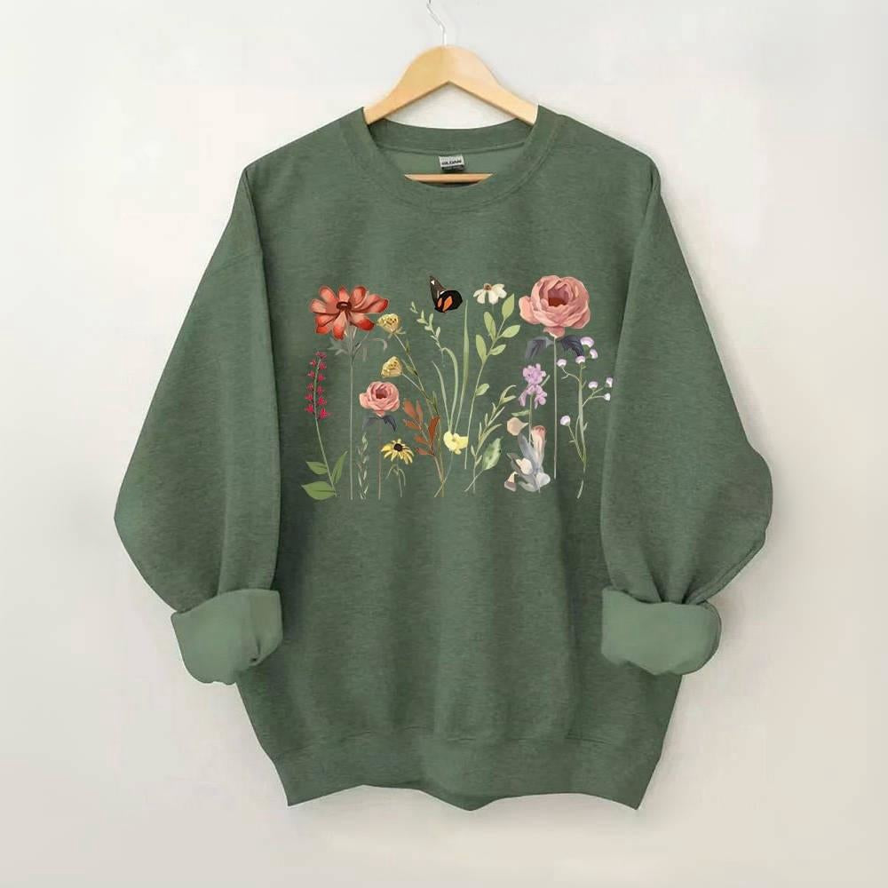 Vintage Wildflower Botanical Sweatshirt