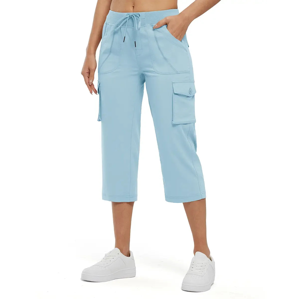 Women's Lightweight Hiking Capris: Quick-Dry. 6 Pockets. Loose Fit