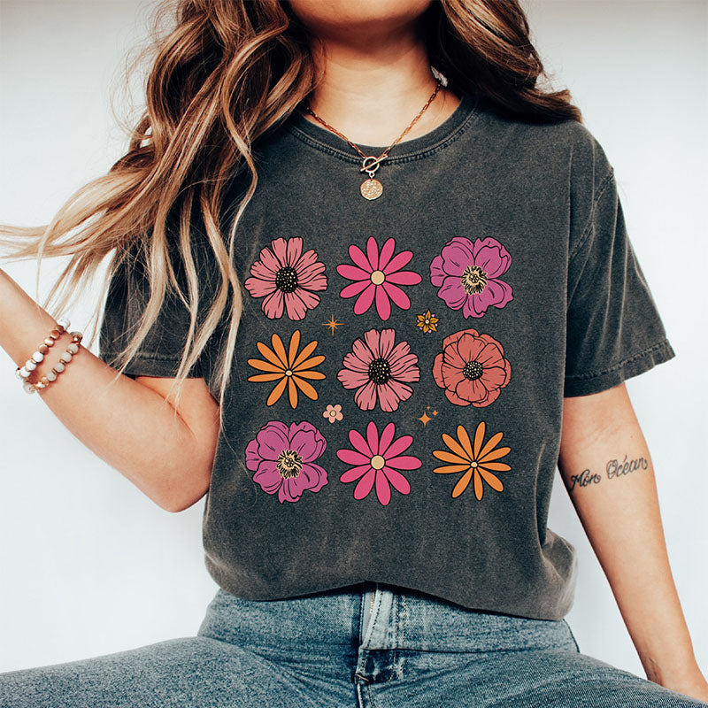 T-shirt tendance imprimé fleurs