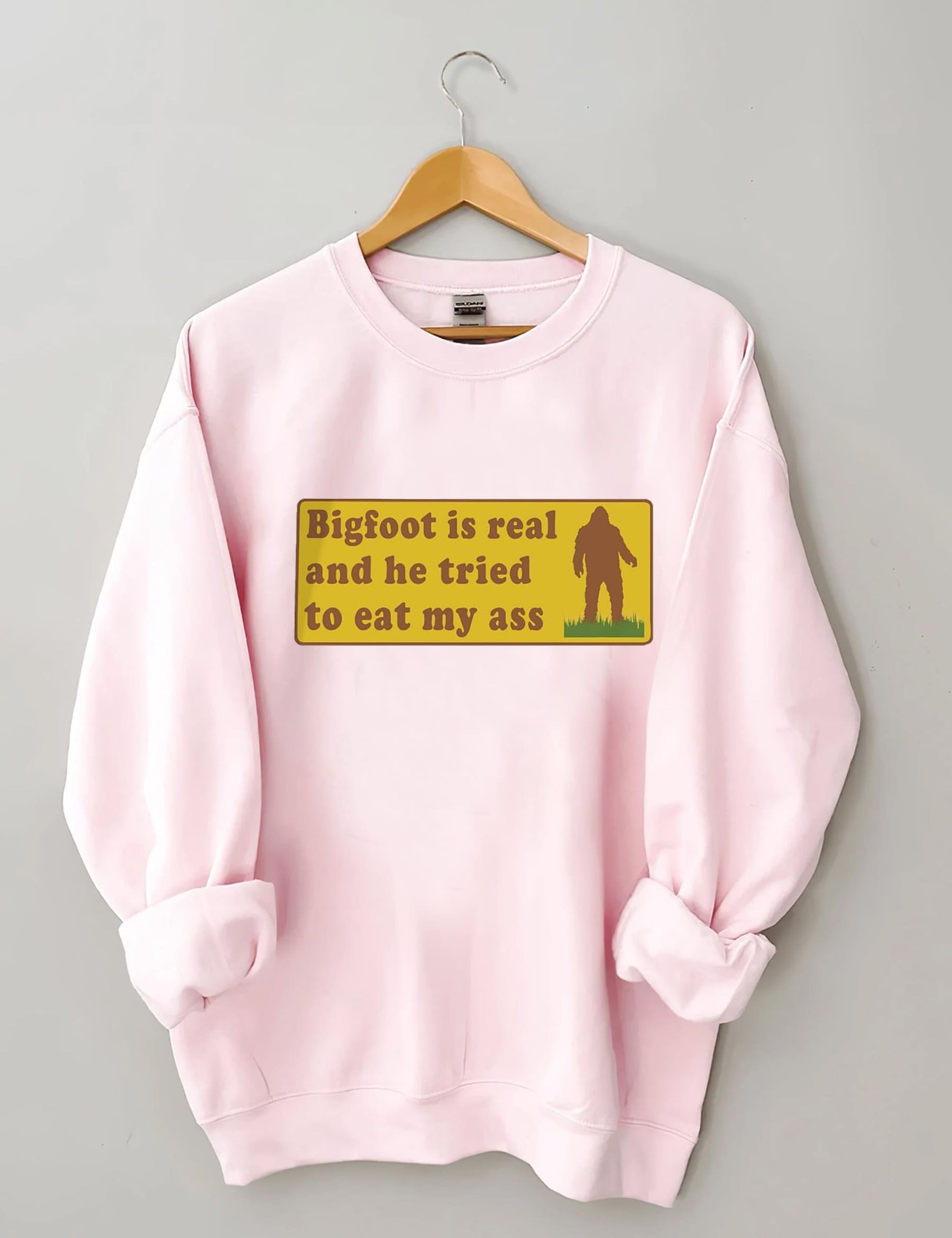 Bigfoot Is Real - Sweat-shirt à imprimé lettre