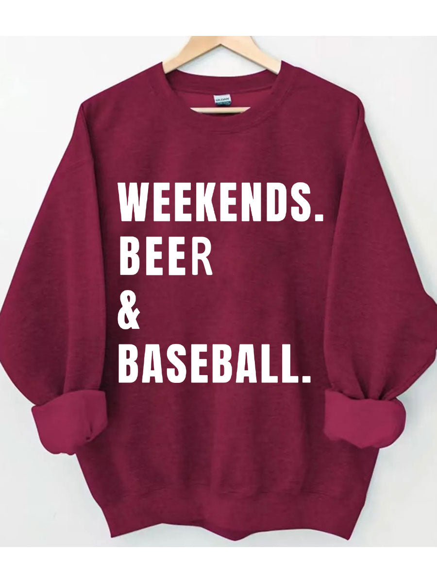 Sweat-shirt de baseball à la bière du week-end