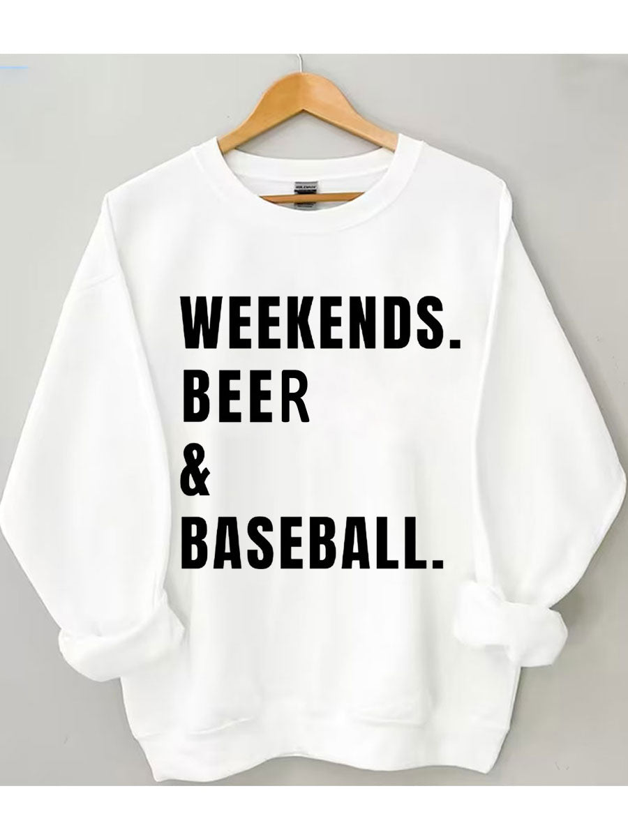 Sweat-shirt de baseball à la bière du week-end