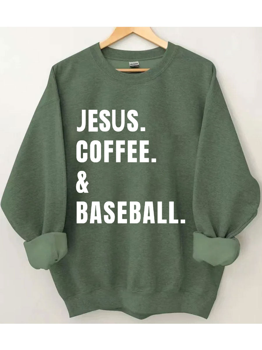 Sweat-shirt de baseball Jésus Café