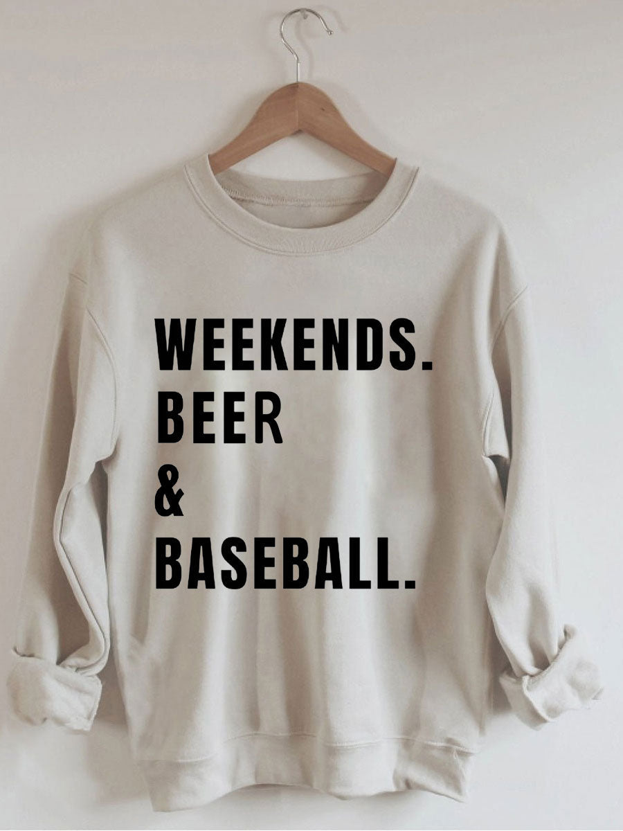 Sweat-shirt de baseball à la bière du week-end