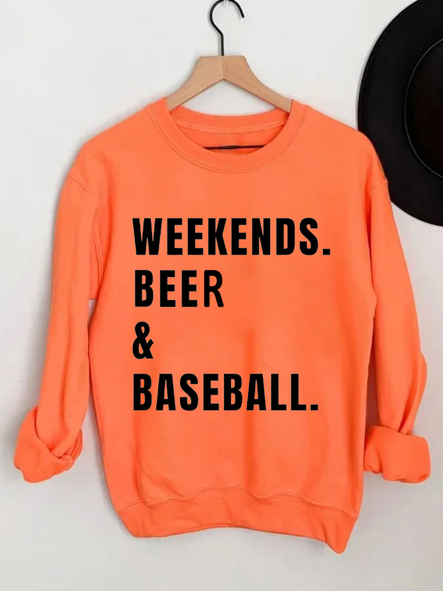 Sweat-shirt de baseball à la bière du week-end