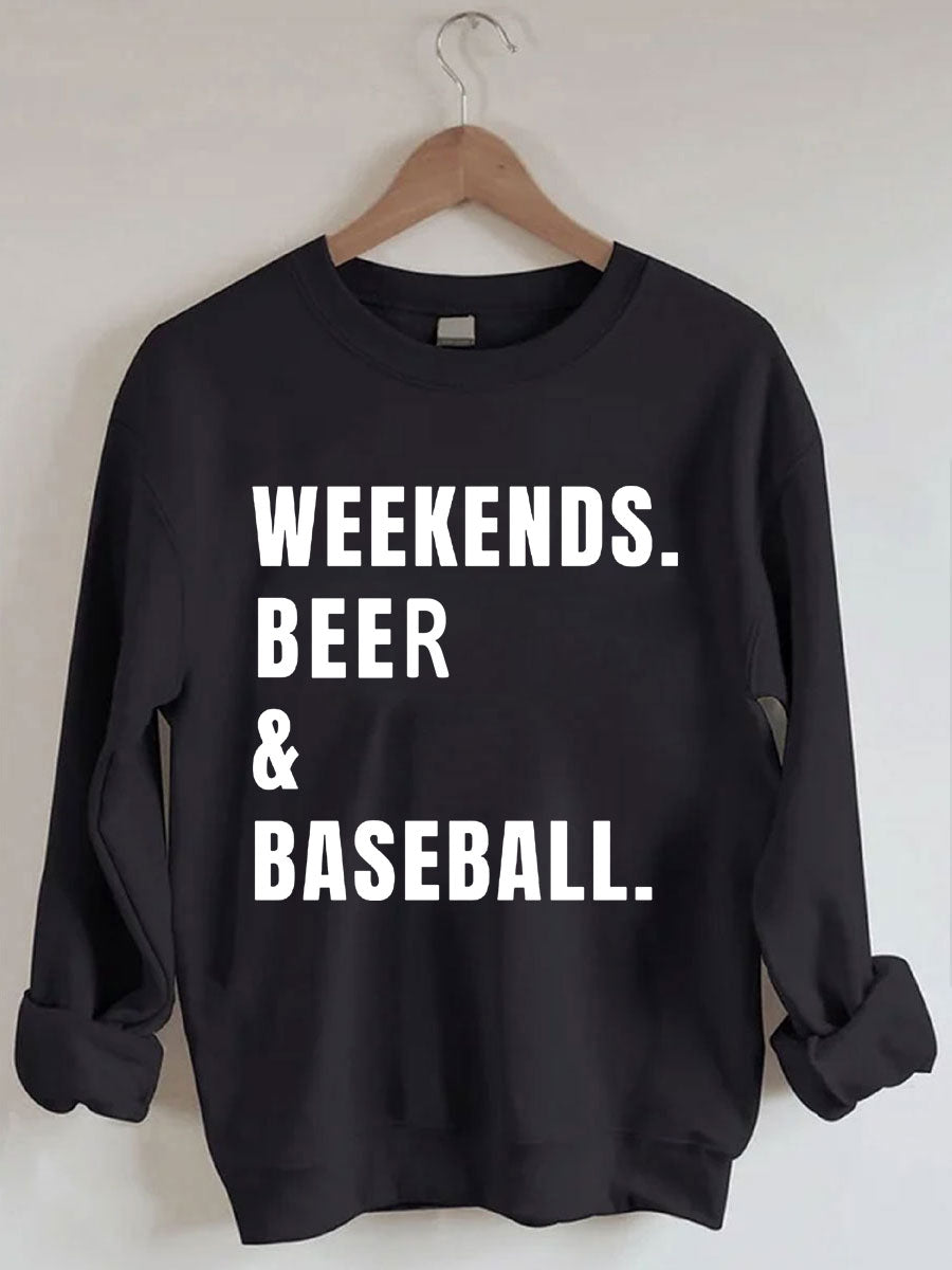 Sweat-shirt de baseball à la bière du week-end