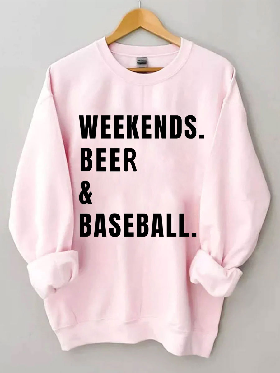Sweat-shirt de baseball à la bière du week-end