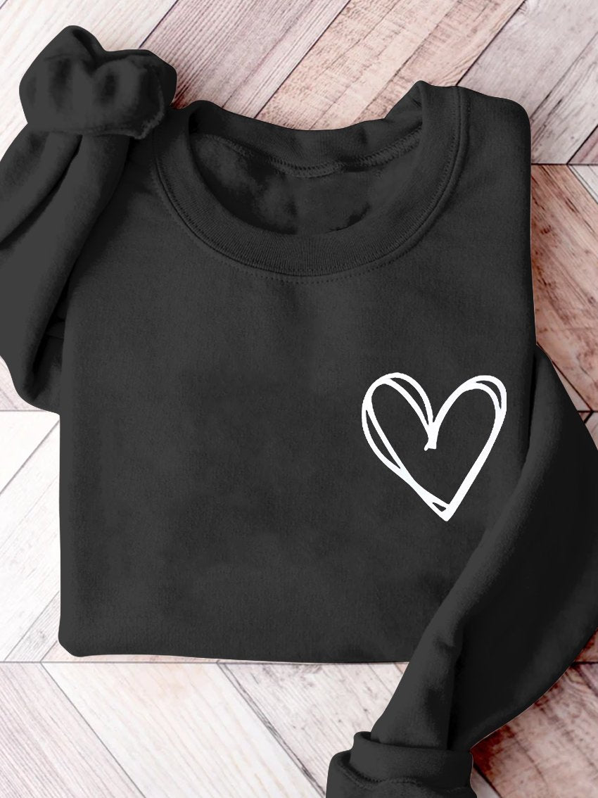 Valentine Heart Valentine's Day Print Sweatshirt