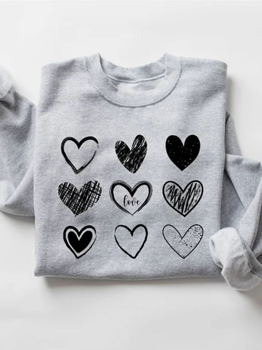 Sweat-shirt imprimé couple amour pour la Saint-Valentin