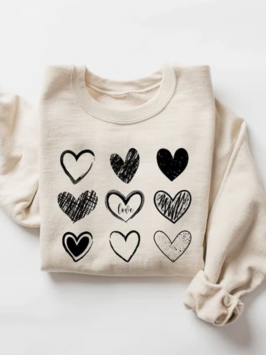 Sweat-shirt imprimé couple amour pour la Saint-Valentin