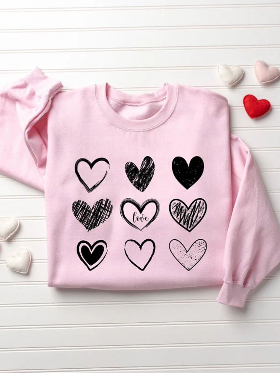 Sweat-shirt imprimé couple amour pour la Saint-Valentin