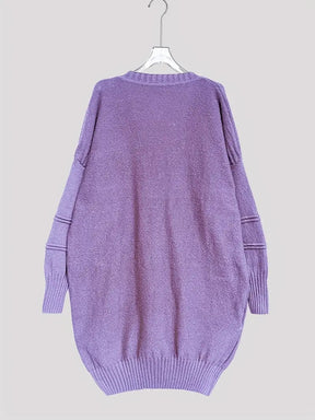 Plus Size, Women's Oversized V-Neck Sweater - Soft Cardigan Sweater with Batwing Sleeves