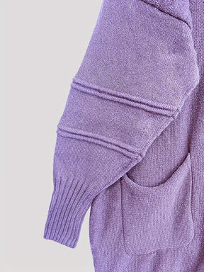 Plus Size, Women's Oversized V-Neck Sweater - Soft Cardigan Sweater with Batwing Sleeves