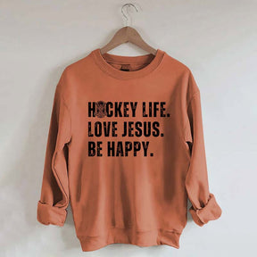 Comfort Colors Hockey Life Love Jesus Sweatshirt