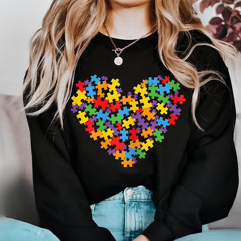 Mehrfarbiges Herz-Sweatshirt
