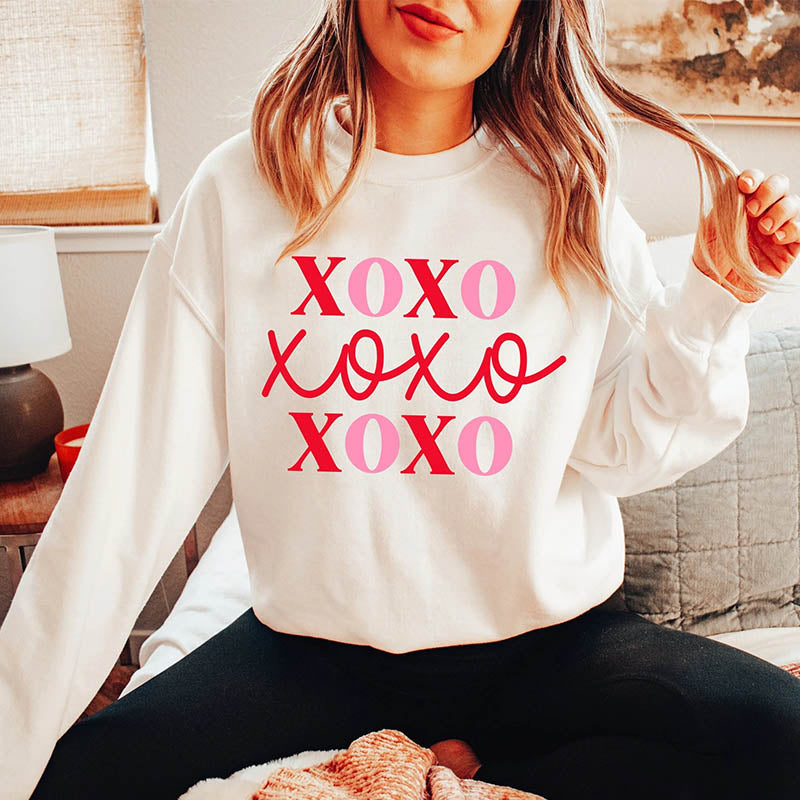 Süßes XOXO-Sweatshirt mit Rundhalsausschnitt