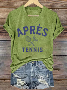 V Neck Apres Tennis T-Shirt
