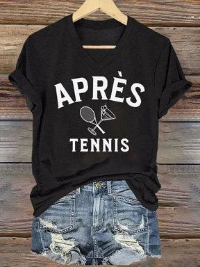 V Neck Apres Tennis T-Shirt
