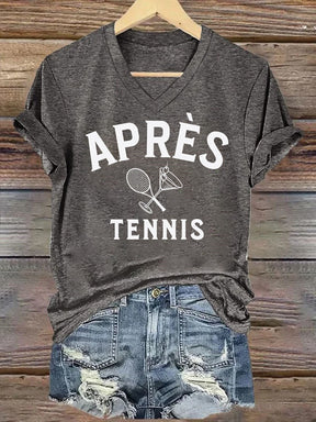V Neck Apres Tennis T-Shirt