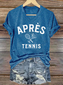 V Neck Apres Tennis T-Shirt