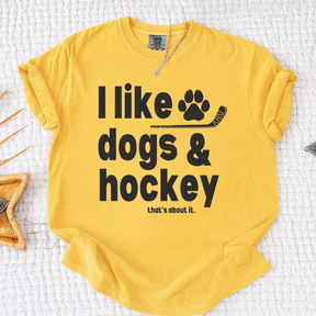 Comfort Colors I Like Dogs And Hockey T-shirt