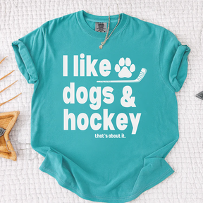 Comfort Colors I Like Dogs And Hockey T-shirt