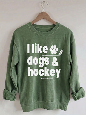 Comfort ColorsI Like Dogs And Hockey Sweatshirt