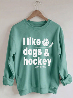 Comfort ColorsI Like Dogs And Hockey Sweatshirt