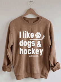 Comfort ColorsI Like Dogs And Hockey Sweatshirt