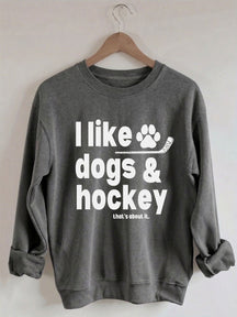 Comfort ColorsI Like Dogs And Hockey Sweatshirt