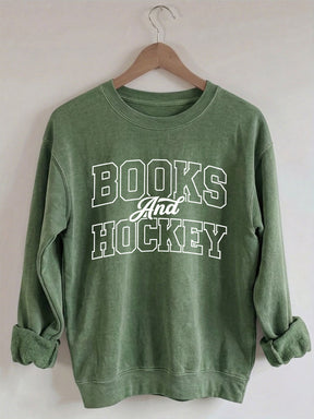 Comfort Colors Books And Hockey Sweatshirt