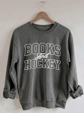 Comfort Colors Books And Hockey Sweatshirt