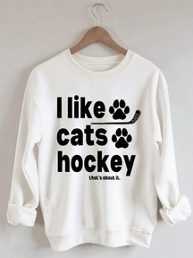 Comfort ColorsI Like Cats And Hockey Sweatshirt