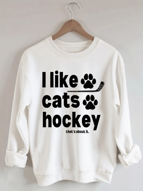Comfort ColorsI Like Cats And Hockey Sweatshirt