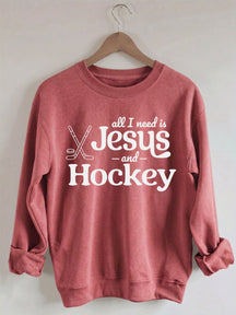 Comfort Colors Comfort Colors All I Need Is Jesus And Hockey Sweatshirt