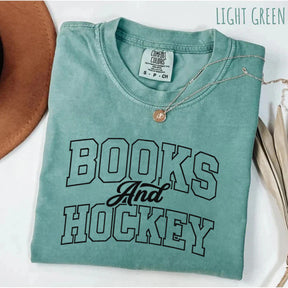 Comfort Colors Books And Hockey T-shirt