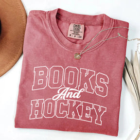 Comfort Colors Books And Hockey T-shirt
