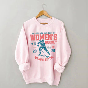Hockey Lover Merch Feminist Women's Hockey Fan Sweatshirt