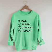 Eat Sleep Cricket Repeat Sweatshirt