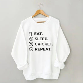 Eat Sleep Cricket Repeat Sweatshirt