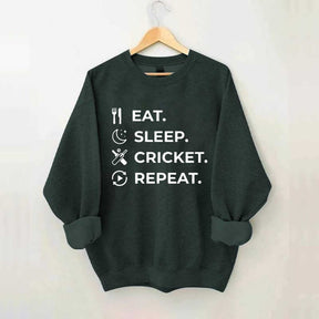 Eat Sleep Cricket Repeat Sweatshirt