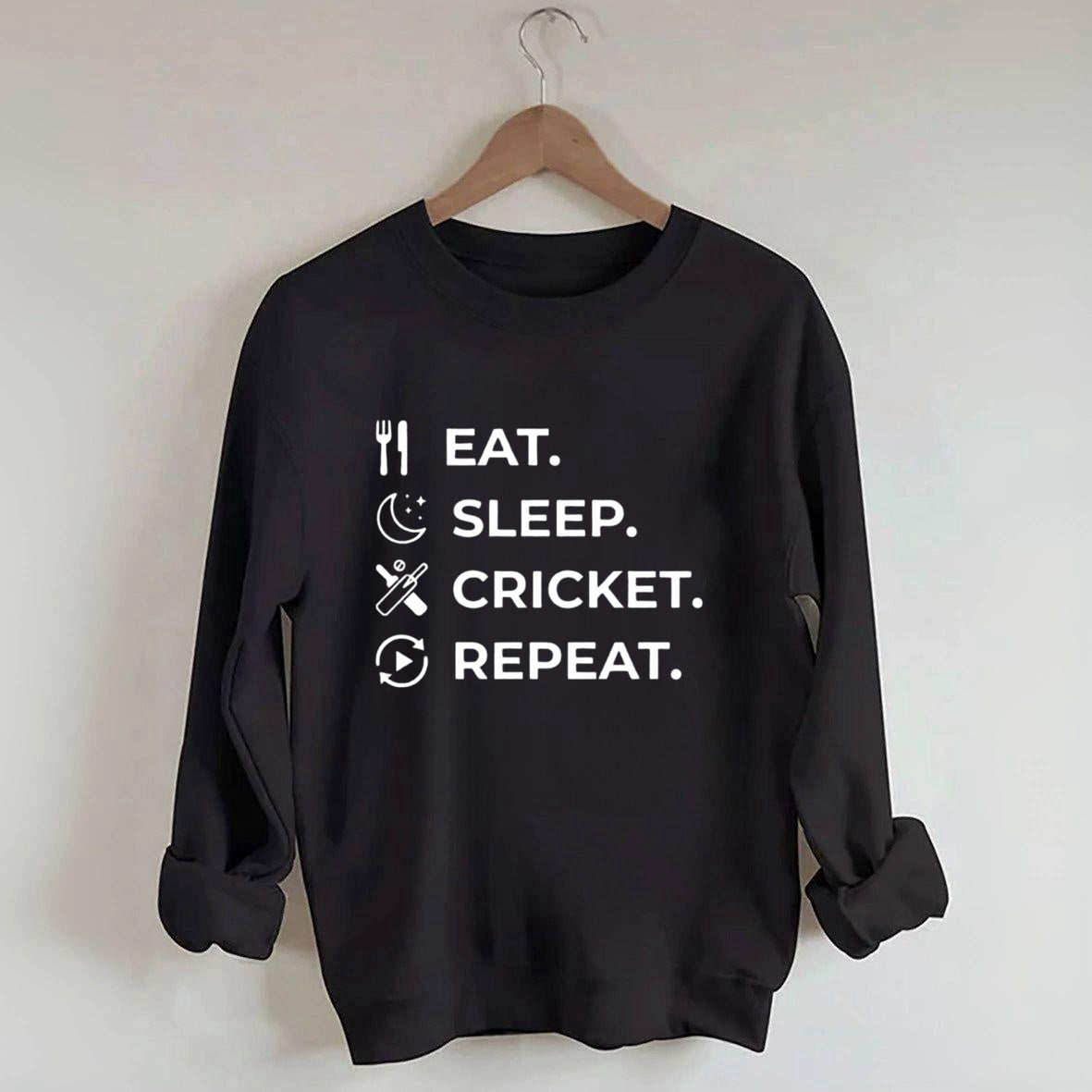 Eat Sleep Cricket Repeat Sweatshirt