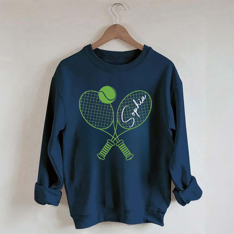 Custom Name Tennis Sweatshirt, Tennis Player Gift
