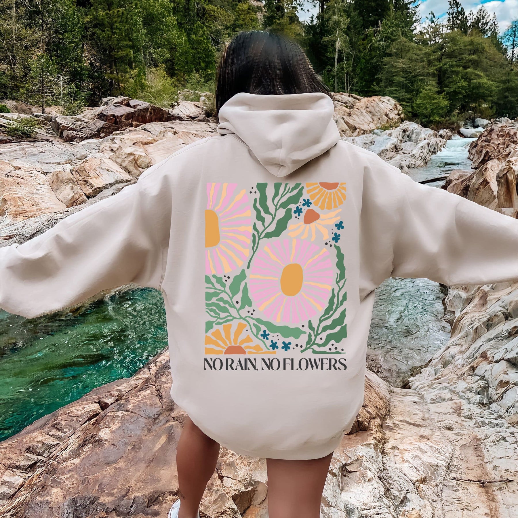Retro Floral Print Hoodie