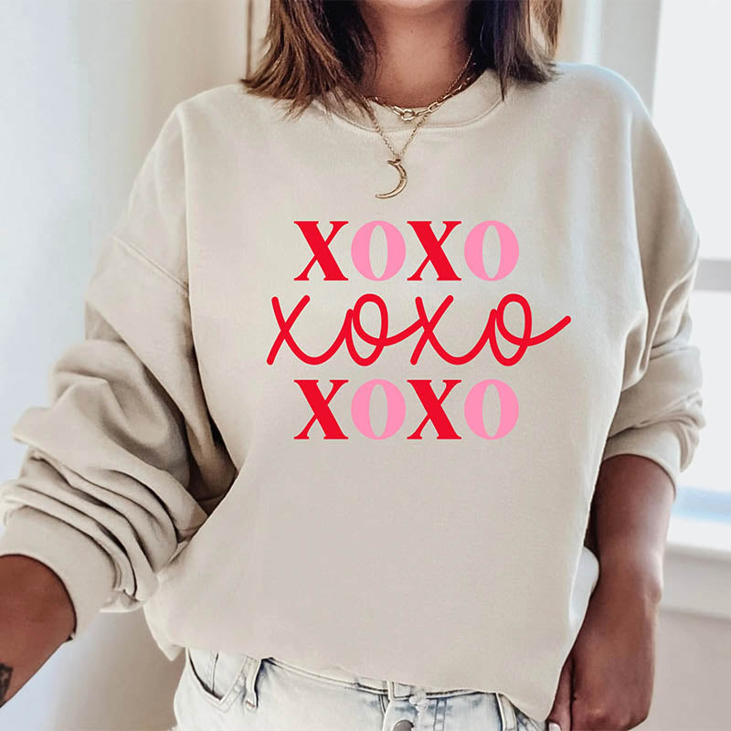 Süßes XOXO-Sweatshirt mit Rundhalsausschnitt