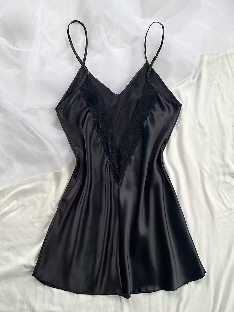 Women'S Christmas Sexy Lace Patchwork Elegant Comfortable Cami Dress